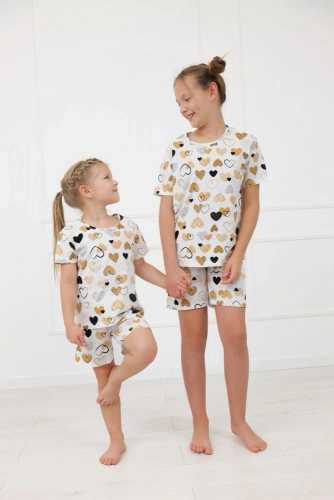 Piżama dziewczęca Ariela Italian Fashion – bawełna, krótki rękaw, szorty