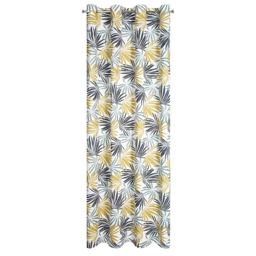 Elina Zasłona gotowa na przelotkach Design91 biały-musztardowy