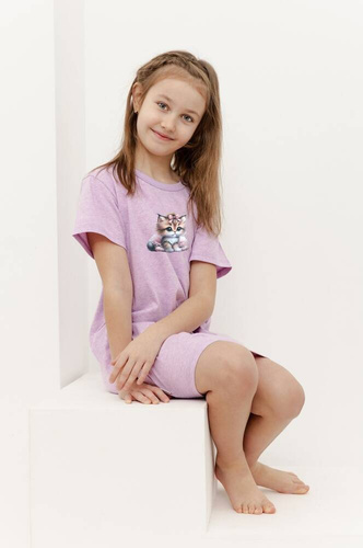 3383 Jemma  koszula dziewczęca Taro-fioletowy