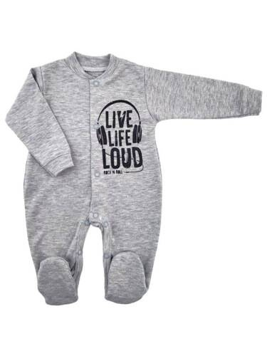 Pajac bawełniany "Music" Terjan - szary