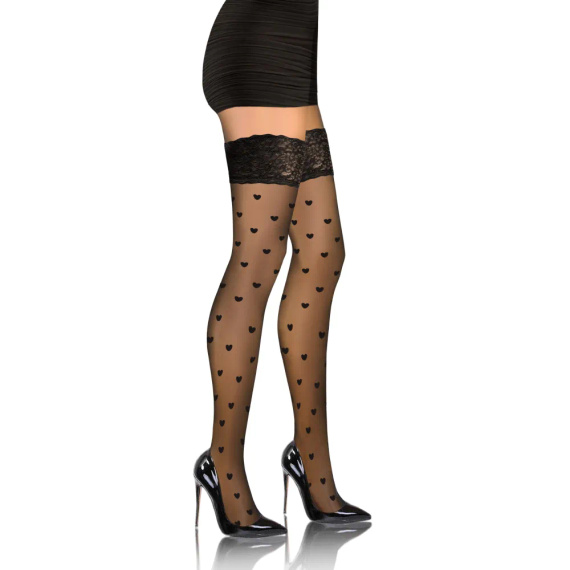 PD03 Pończochy samonośne 20 den Sesto Senso czarny