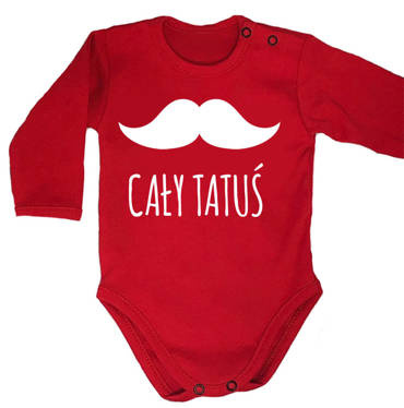 "CAŁY TATUŚ" Body długi rękaw Moocha czerwony