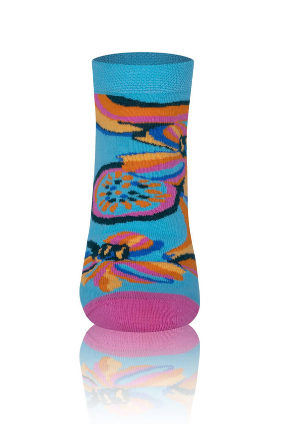  S141S Zanzi Skarpetki stopki Italian Fashion - tuskusowy/żółty/różowy