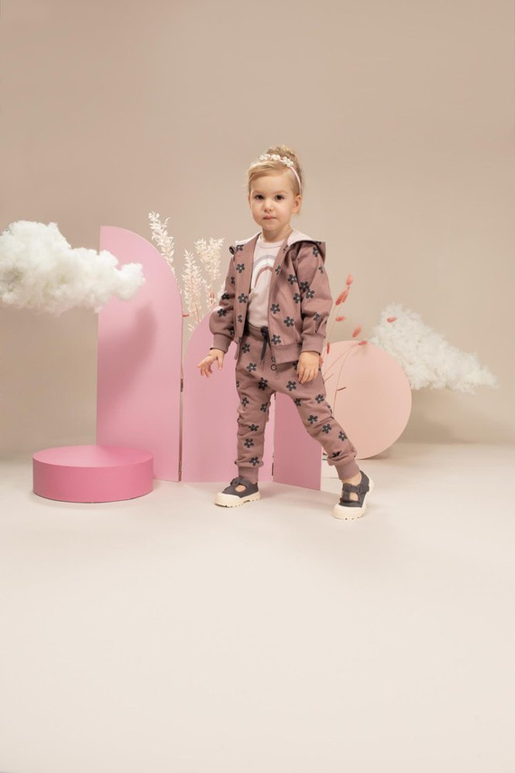 Happiness Bluza na zamek z kapturem Pinokio - ciemny róż/druk