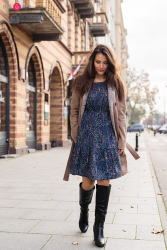 Lovely Dress sukienka ciążowa i do karmienia Milk&Love granatowa w print