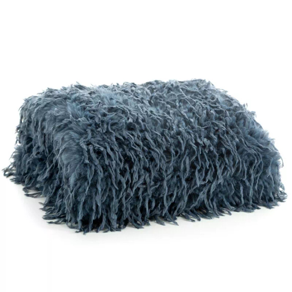 Adore Koc narzuta włochacz futrzak Eurofirany granatowy