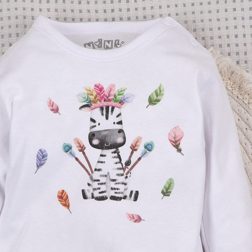 ABN-5550 Body niemowlęce Happy Animals Nini z bawełny organicznej – komfort, bezpieczeństwo i styl