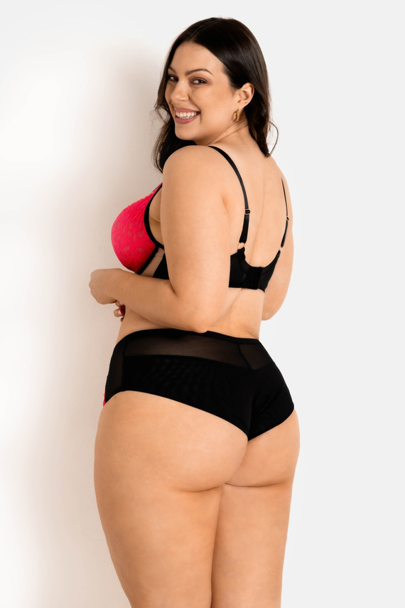 19232 Biustonosz Funny Plunge Mediolano czarny-fluo – głęboki dekolt, zmysłowy, elegancki