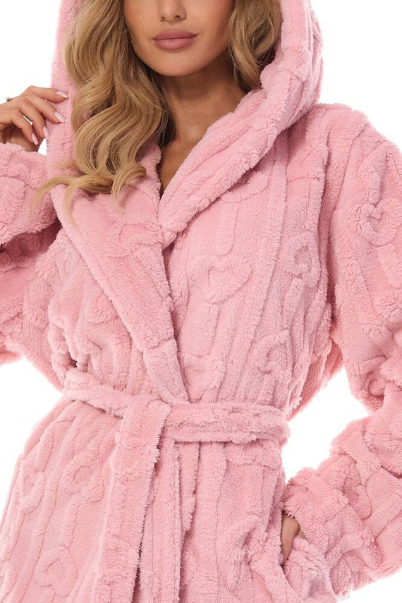 2403 Carina Szlafrok damski L&L różowy pudrowy	