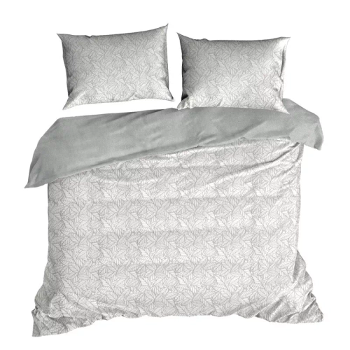 Flano 3 pościel welurowa liście Eurofirany szary