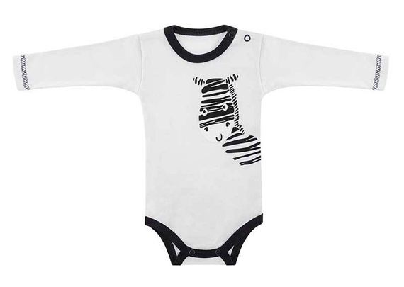 Body z długim rękawem "Zebra" Terjan - biały