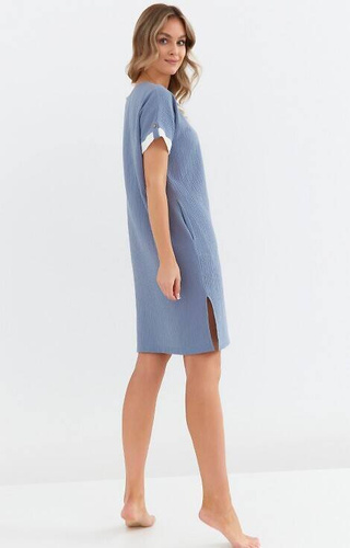 133 Koszula nocna muślinowa Cana- niebieska