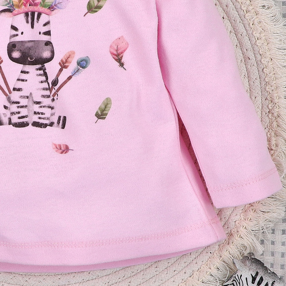 ABN-5541 Bluzka niemowlęca Happy Animals Nini z bawełny organicznej – bezniklowe napy, ekologiczna, polska produkcja