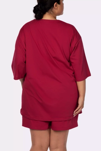 Joy shortsleeve Piżama damska Mona burgund