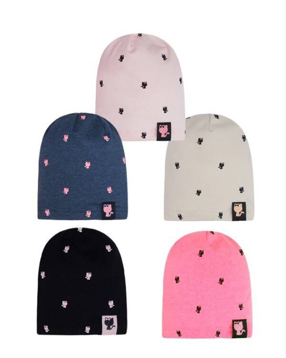 48-072 Czapka dziewczęca AJS mix kolor