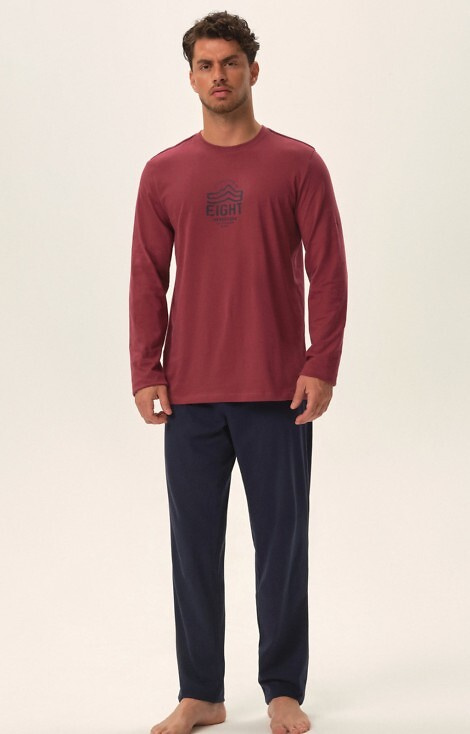 41903 Jetson Piżama Męska Core Henderson - bordowa