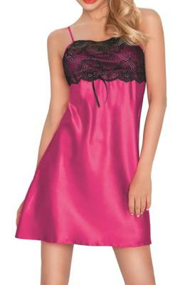 Ismena Halka satynowa koszulka damska DKaren - pink