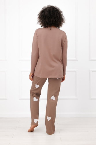 Italian Fashion Mila Piżama damska długa Mega Soft serca kieszenie