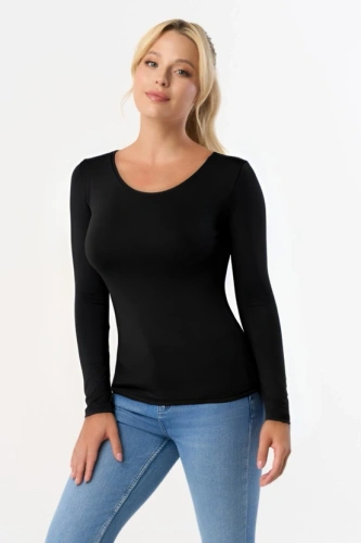 Manati Długi rękaw Bluzka damska Babell - czarna