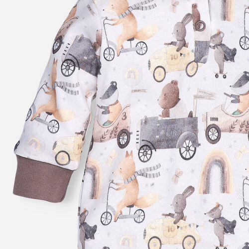 Cute Cars Kombinezon niemowlęcy z kapturem Nini druk