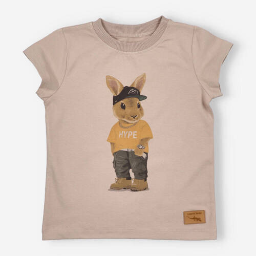 KAR-2004/BEZ T-shirt dla chłopca Lagarto Verde beżowy