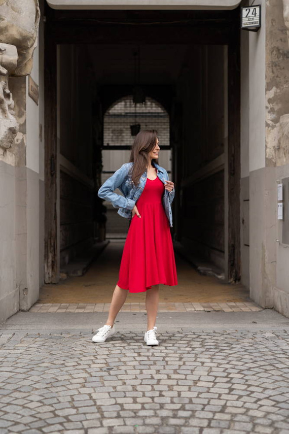 Mommy Chic sukienka ciążowa i do karmienia Milk&Love karminowy