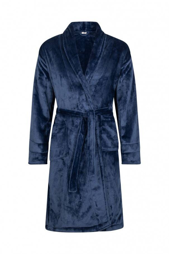 Mąż + Korona Szlafrok męski polarowy ByShelly - granatowy/złoty
