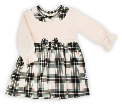 163667 Sukienka "Magia Świąt" Nicol - kratka: czarny, beżowy