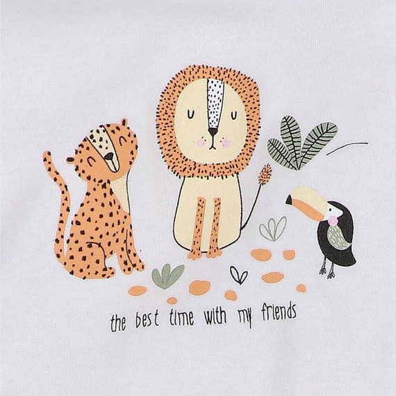 ABN-5265/ECR Wild Animals Body z bawełny organicznej Nini ecru