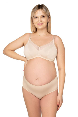 Allday Beige miękki biustonosz do karmienia Momtobe beżowy 