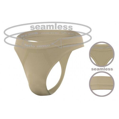 CL13 Stringi męskie bezszwowe Sesto Senso beżowy