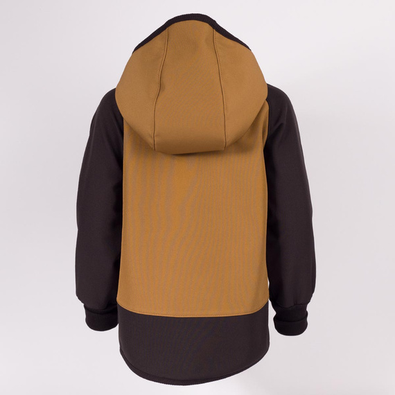 229020 Nicol Kurtka softshell chłopięca polar kaptur odblask- oliwkowa