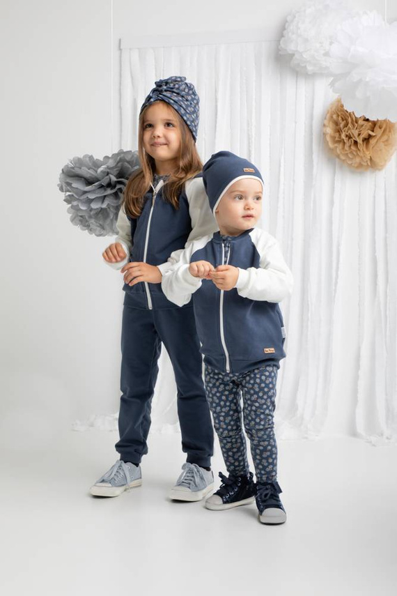 179273 Bluza dresowa rozpinana z kapturem "Sonia" Nicol - granat/krem