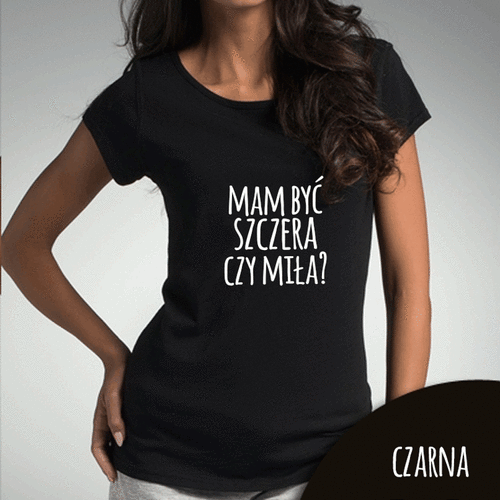 Bluzka damska "Szczera czy miła" Moocha czarny