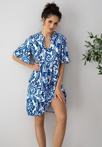 Luna koszula nocna Sensis - ecru-granatowy