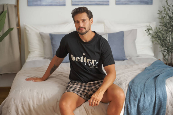 5342 "The best" Piżama Męska Doctor Nap - black