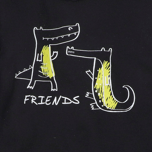 ABN-3690 Crocodiles Bluzka z bawełny organicznej Nini czarny 