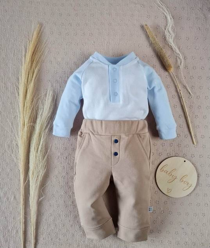 041PN Little Gentleman Body Polo Marija - błękit