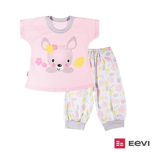 Piżama bawełniana dla dziewczynki "FAMILY" Ewa Klucze - beżowa