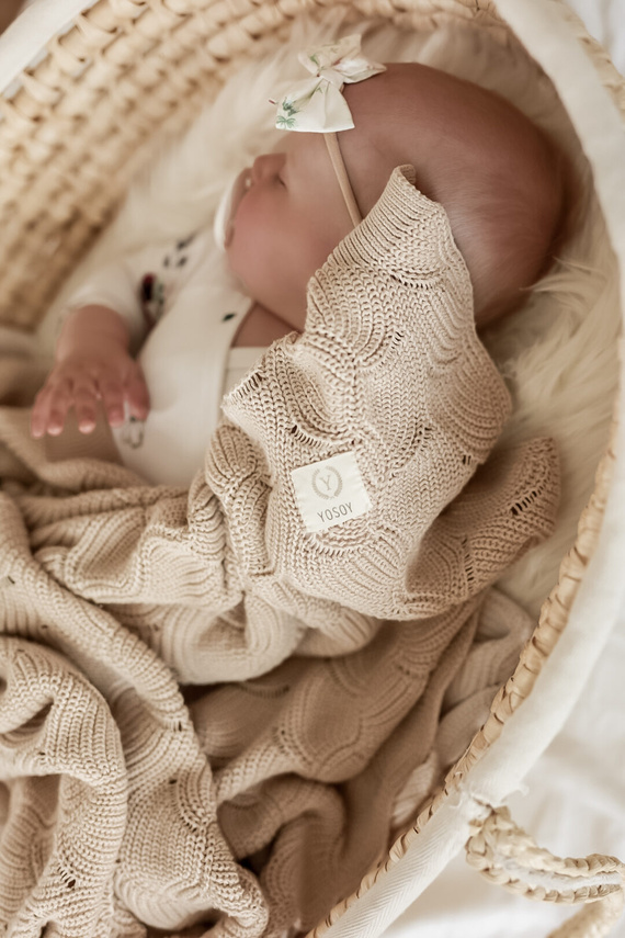 WAVES Kocyk eco cotton Yosoy Beige