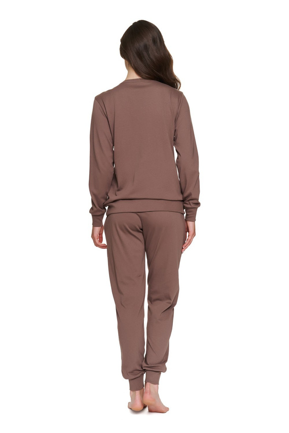 Piżama Damska Doctor Nap 4349 Mocca 100% Bawełna z Kieszeniami-mocca