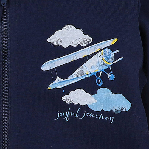 Samoloty Bluza na zamek z bawełny organicznej Nini granatowy