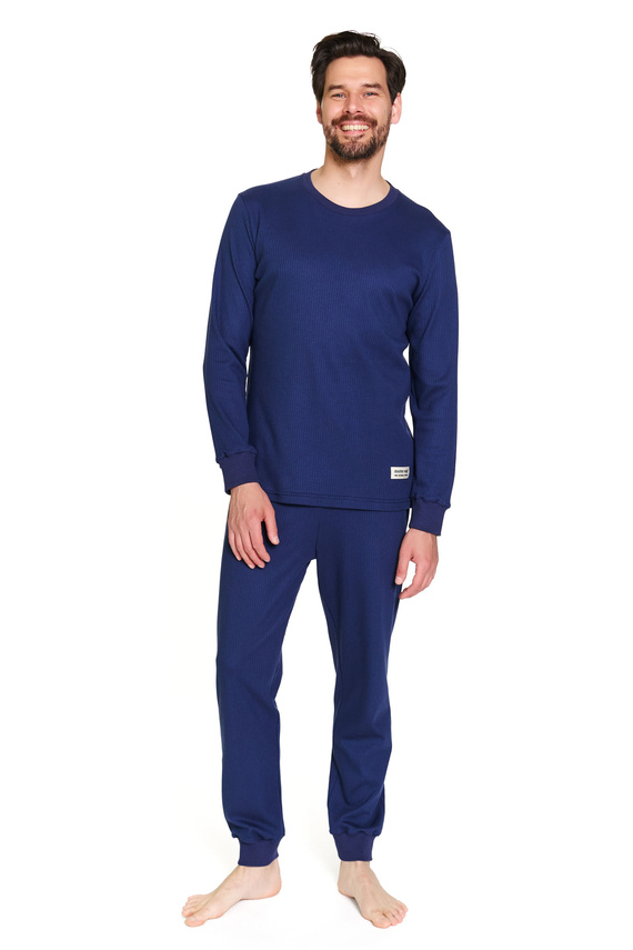 7350 Piżama męska Doctor Nap – bawełna prążkowana, komfort i styl - cosmos