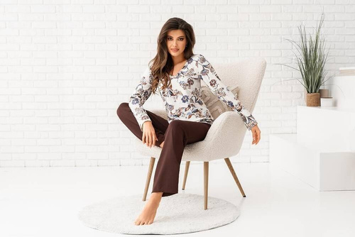 Naomi Long Piżama damska Donna ecru brązowy