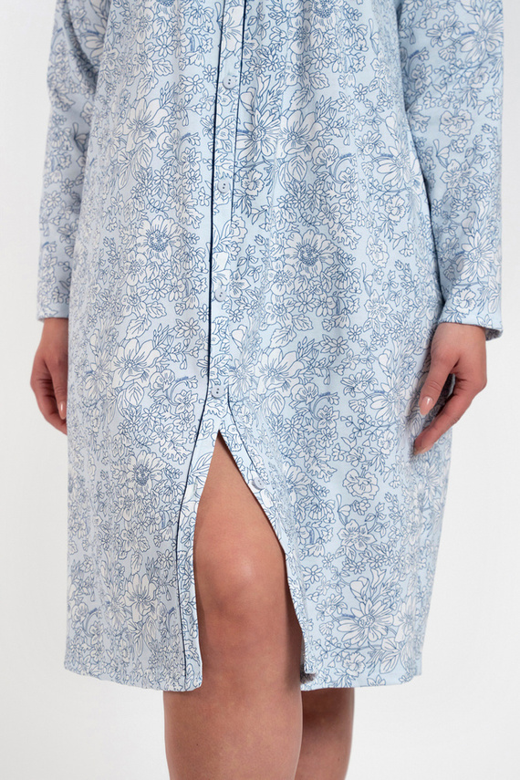 Talita rozpinana koszula nocna Italian Fashion - druk niebieski