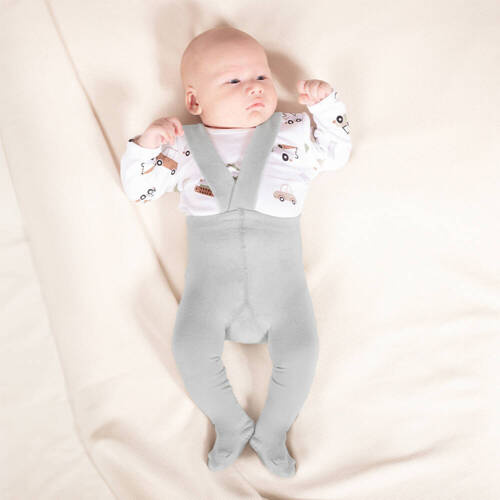 141604 Rajstopy bambusowe z szelkami Nicol - popielaty