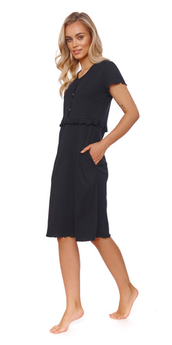 4543 Koszula Nocna ciążowa i do karmienia Doctor Nap - black