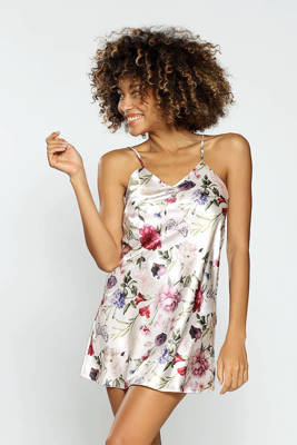 DK-HK Flowers Halka satynowa koszulka damska DKaren - 5 biały