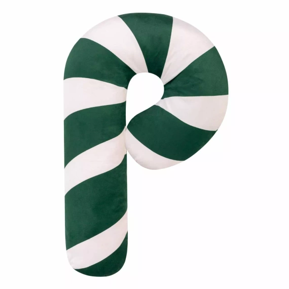 Poduszka świąteczna Cukierek Laska 35x57 zielona biała welurowa NL24 Spod Igły i Nitki