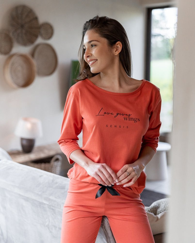 Sensis Hypnotic Piżama damska 3/4  - rudy